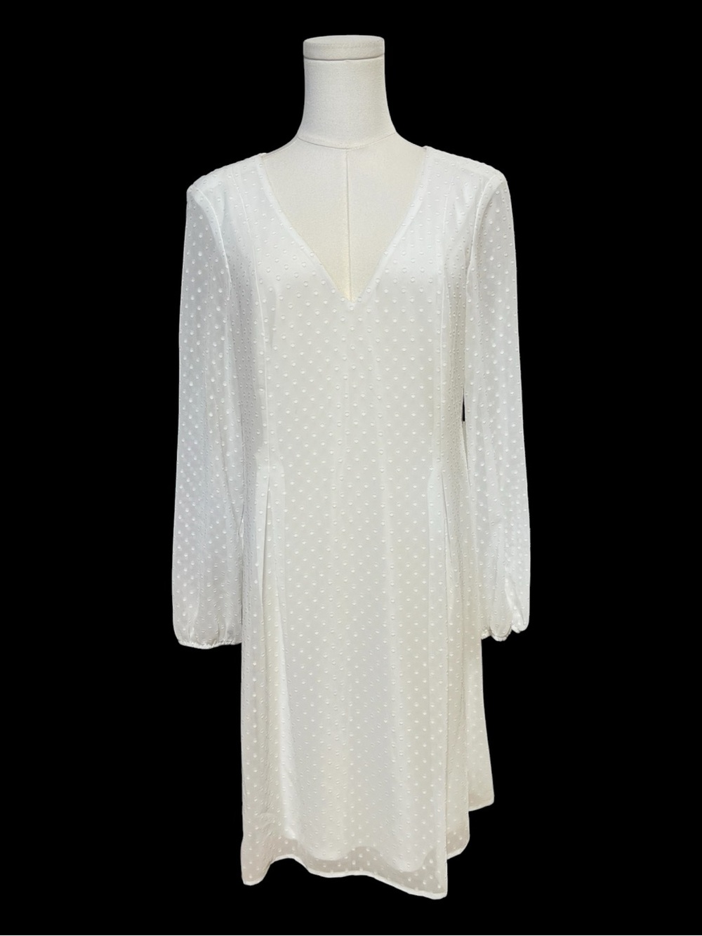 🆕 NWT INC International Concepts Winter White Chiffon Bow Back Dress XS